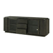 Theodore Alexander Repose Glass Door Media Console With Drawers and Side Storage