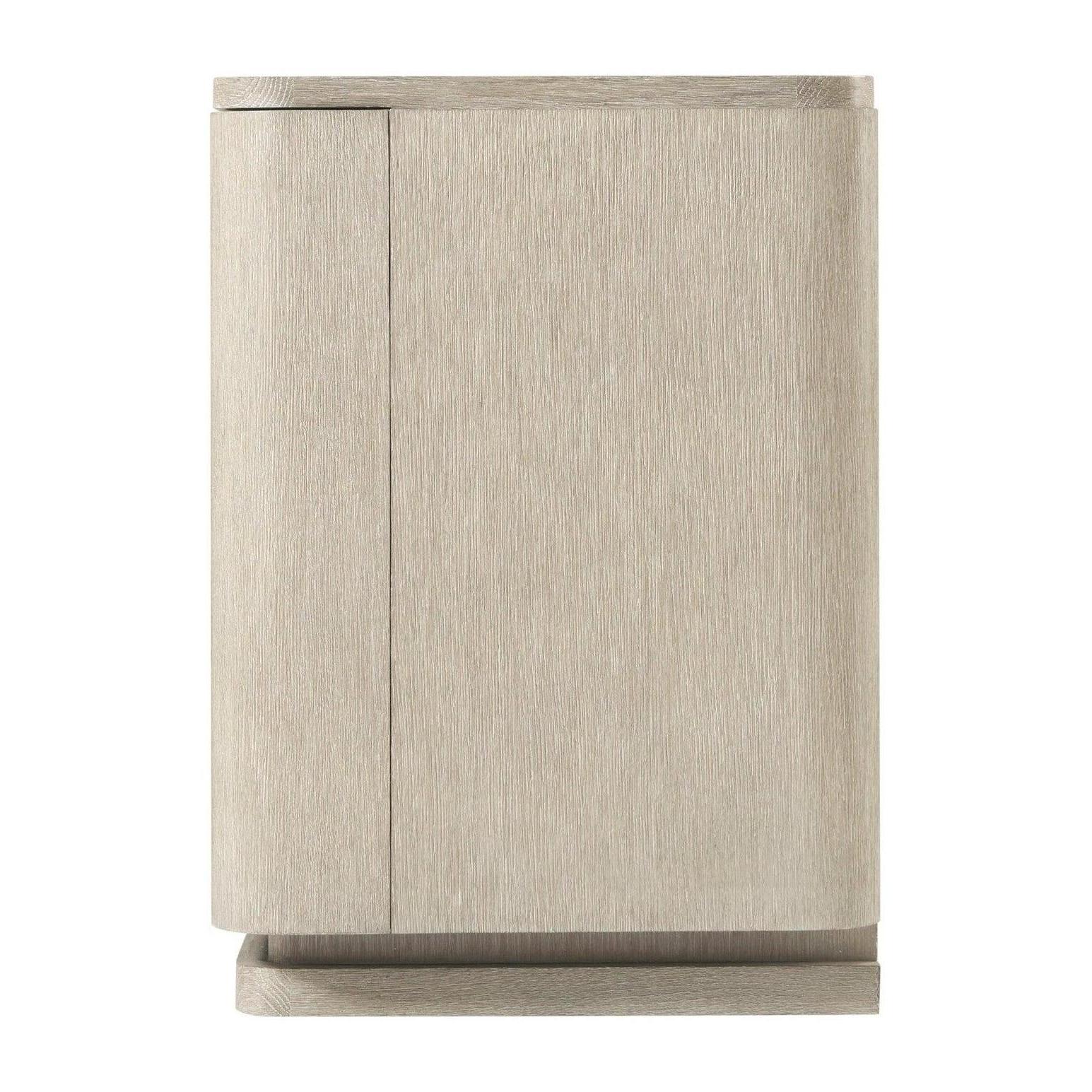 Theodore Alexander Repose Glass Door Media Console With Drawers and Side Storage