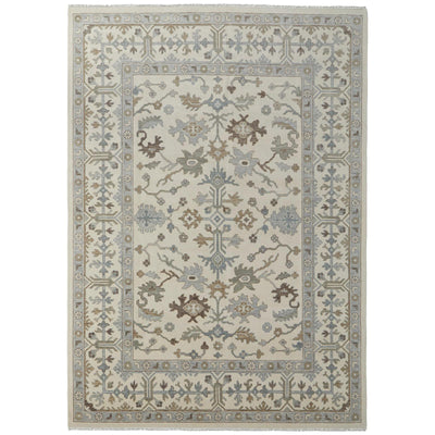 Feizy Karina 69G5F Transitional Floral & Botanical Rug in Ivory/Gray/Brown