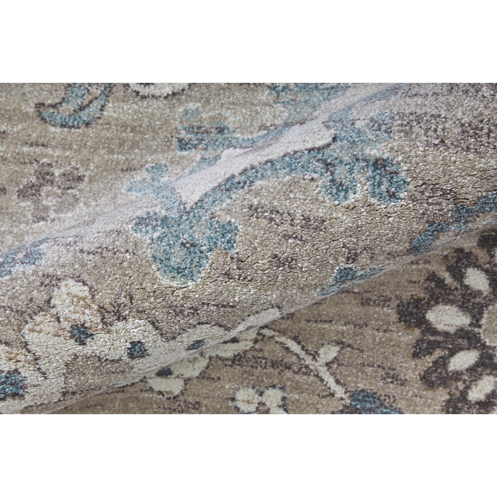 Feizy Dartmouth 39QLF Transitional Floral & Botanical Rug in Gray/Blue/Taupe