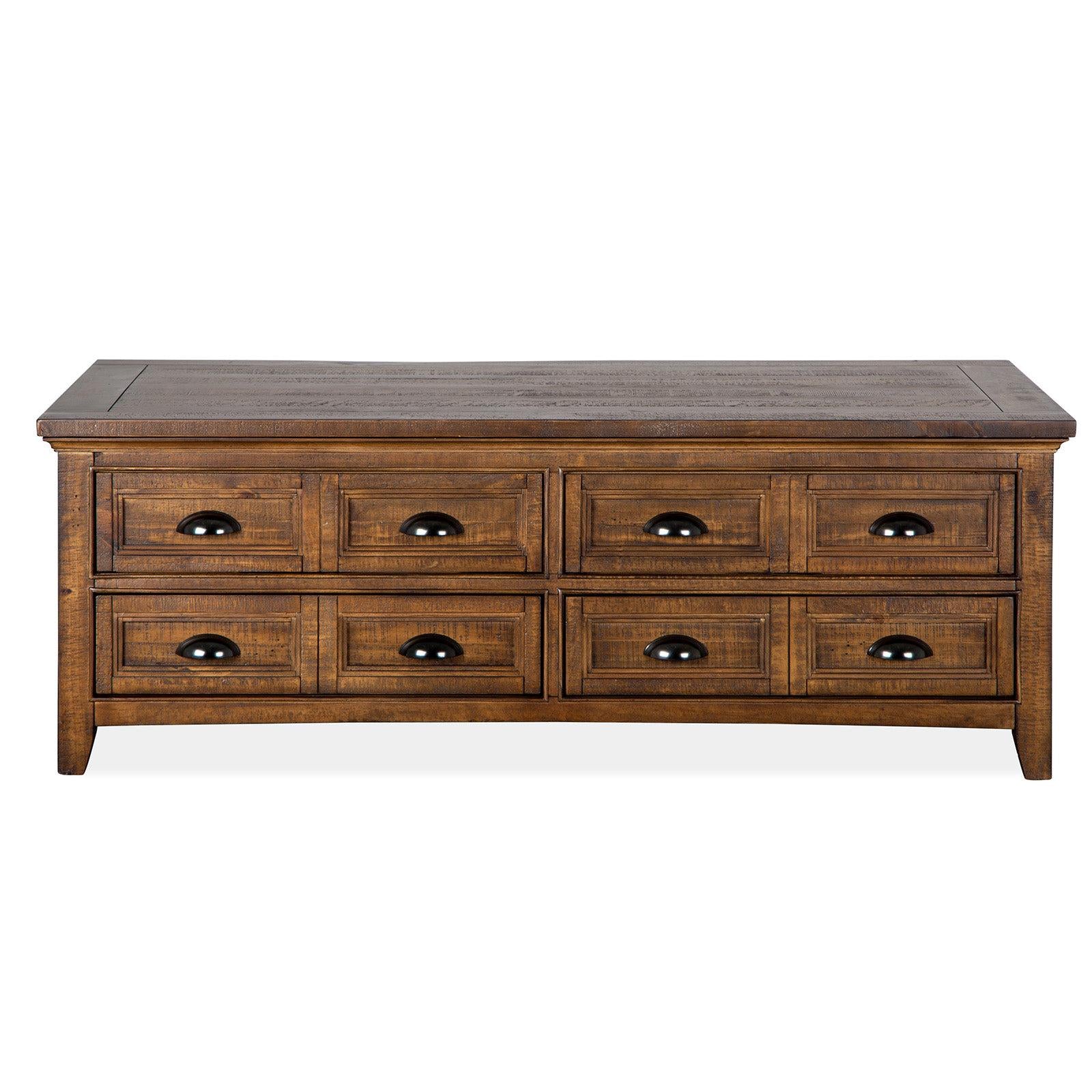 Magnussen Home Bay Creek Toasted Nutmeg Cocktail Table With Casters