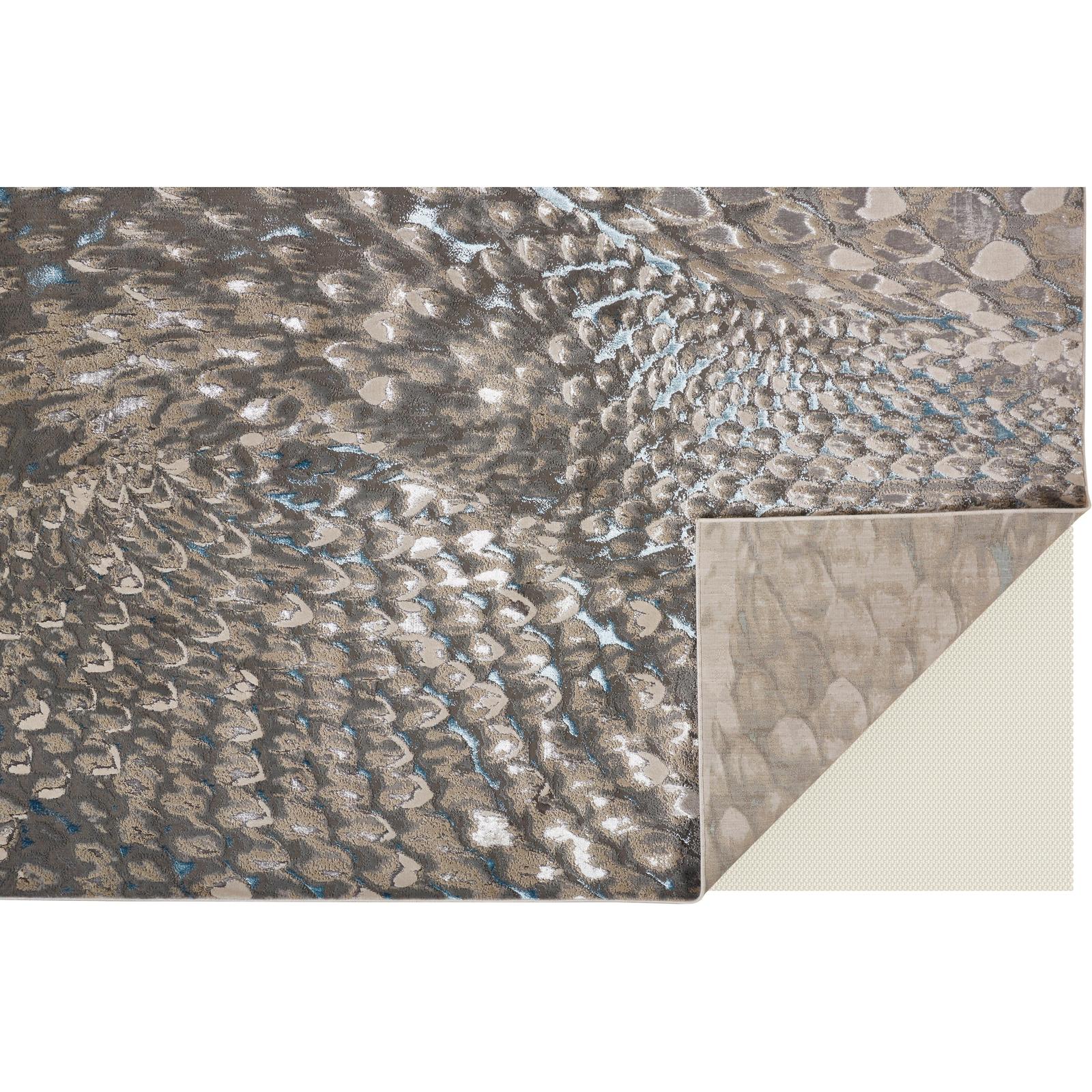 Feizy Azure 3403F Modern Abstract Rug in Blue/Silver/Gray