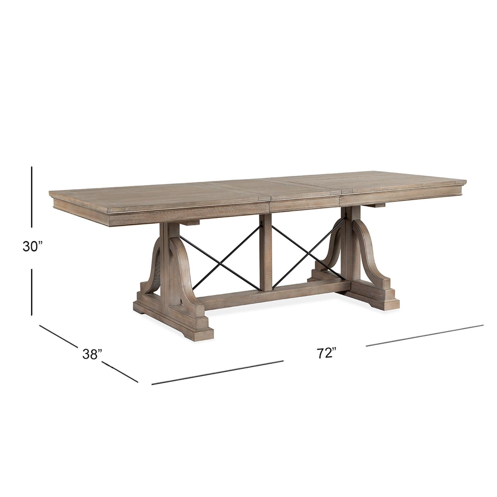 Magnussen Home Paxton Place Dovetail Grey Extendable Trestle Dining Table