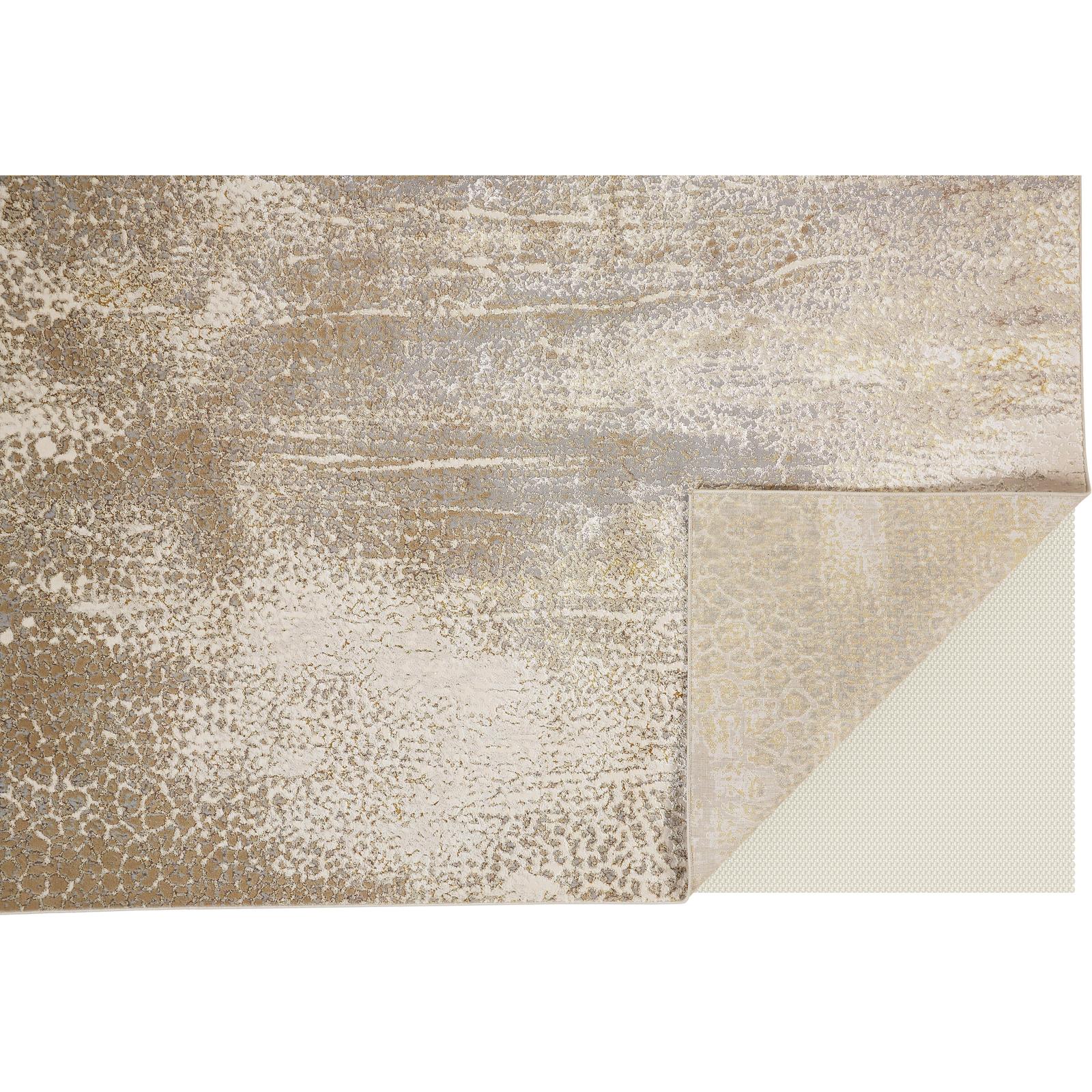 Feizy Aura 3739F Modern Abstract Rug in Ivory/Gray/Gold