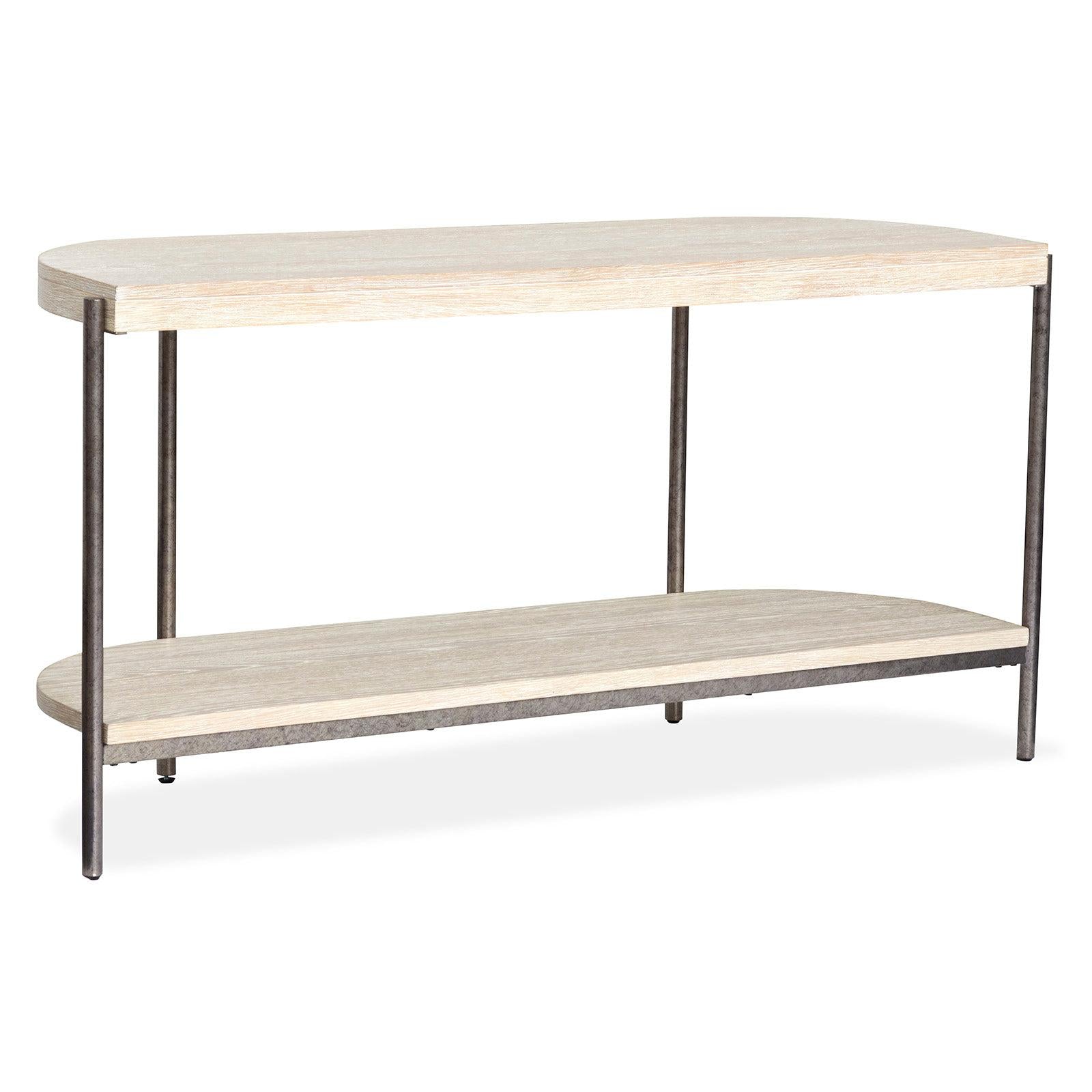 Magnussen Home Jennings Edgecomb Grey And Weathered Antique Nickel Demilune Sofa Table