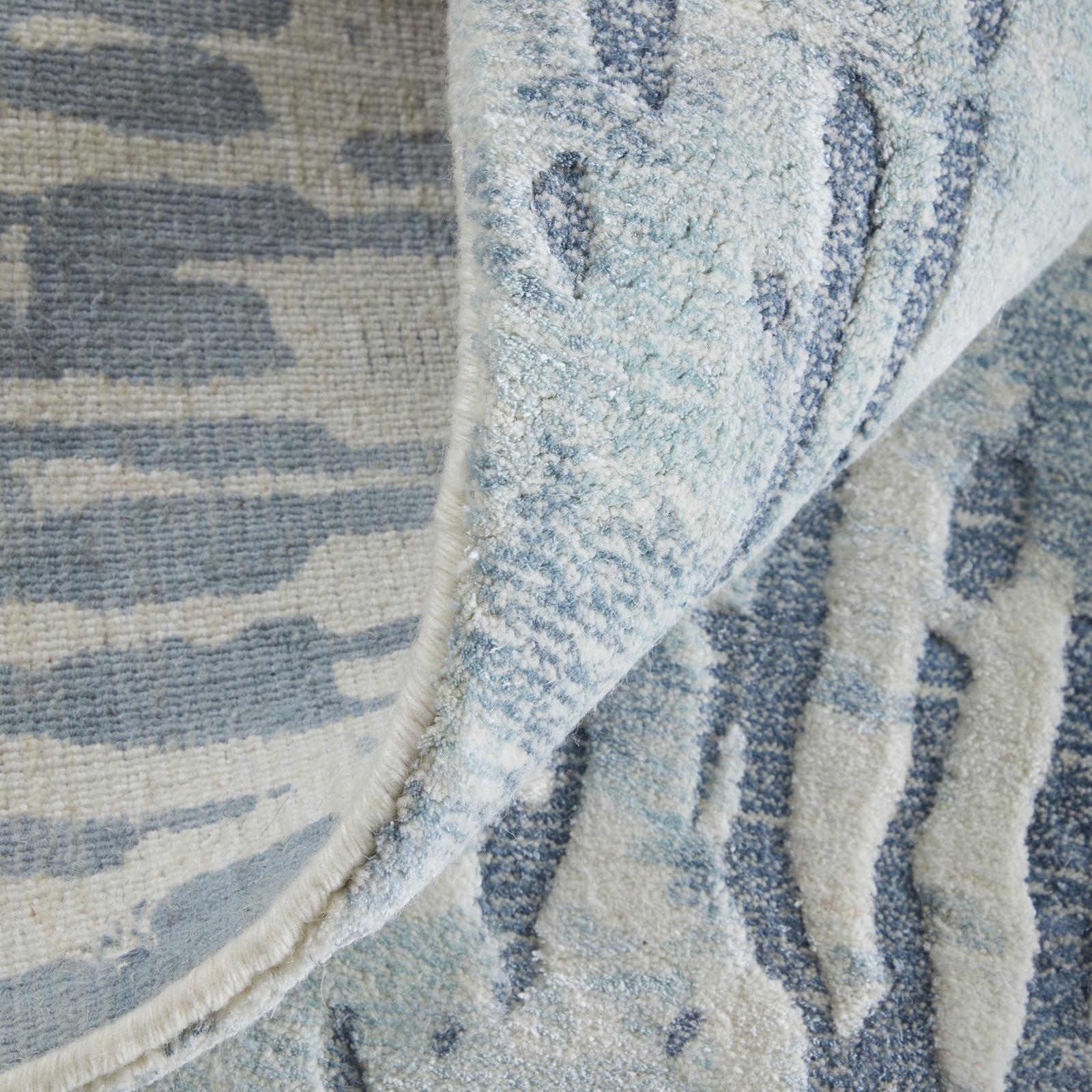 Feizy Braden 8A49F Modern Abstract Rug in Blue/Ivory