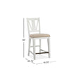 Magnussen Home Heron Cove Chalk White And Dovetail Grey Upholstered Counter Chair Set of 2