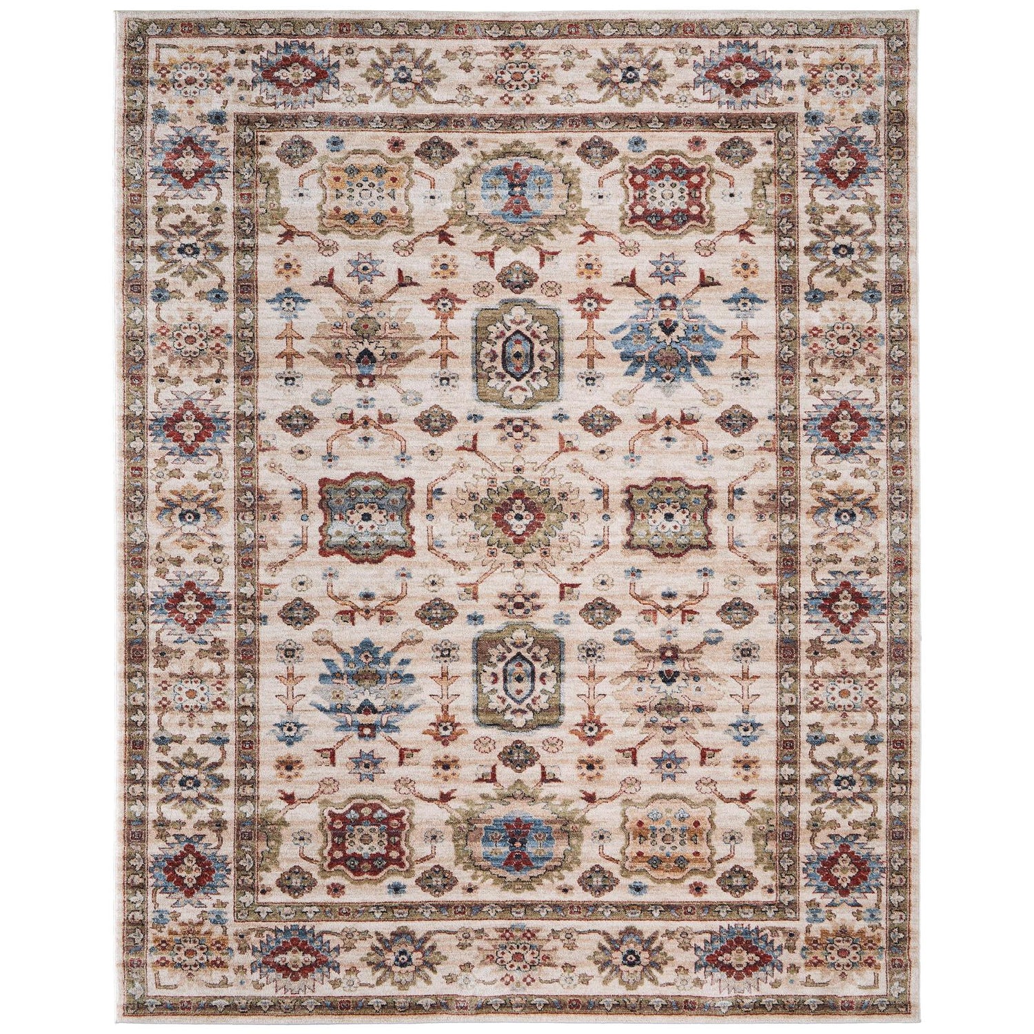 Feizy Pearson 39SUF Traditional Oriental, Ivory/Green/Red, Rug
