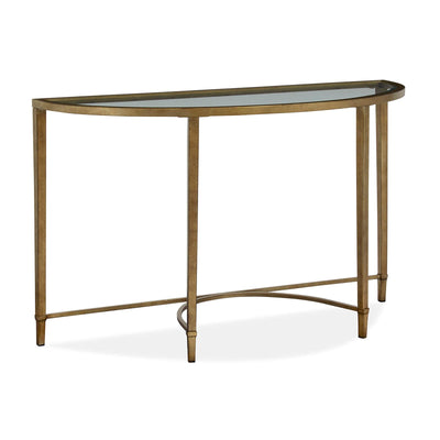 Magnussen Home Copia Antiqued Silver With Gold Tint Demilune Sofa Table