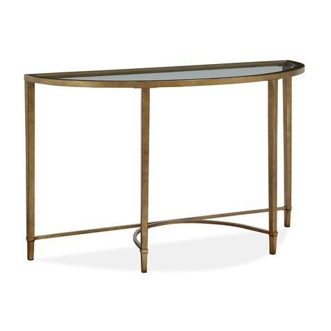 Magnussen Home Copia Antiqued Silver With Gold Tint Demilune Sofa Table