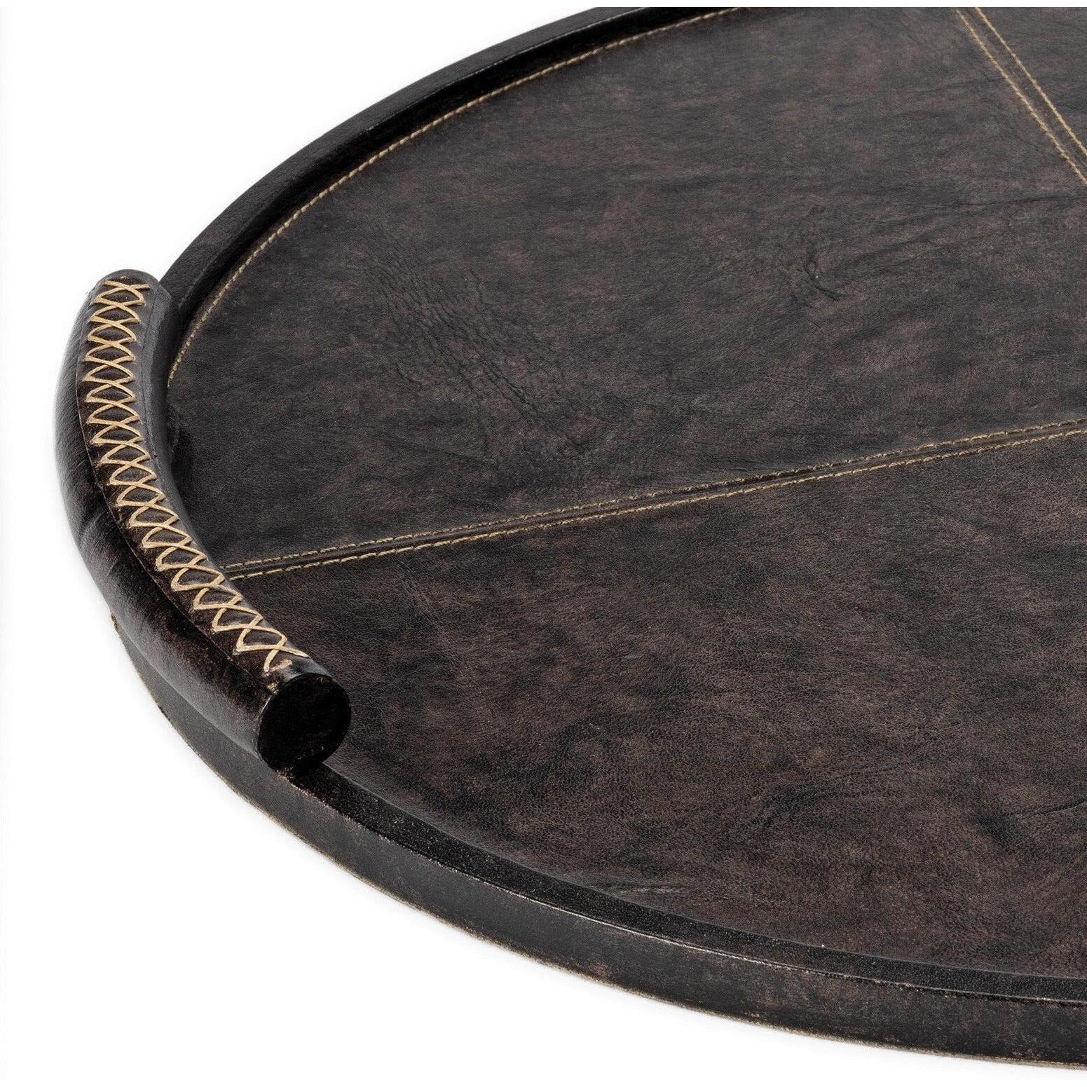 Regina Andrew Forte Round Leather Tray