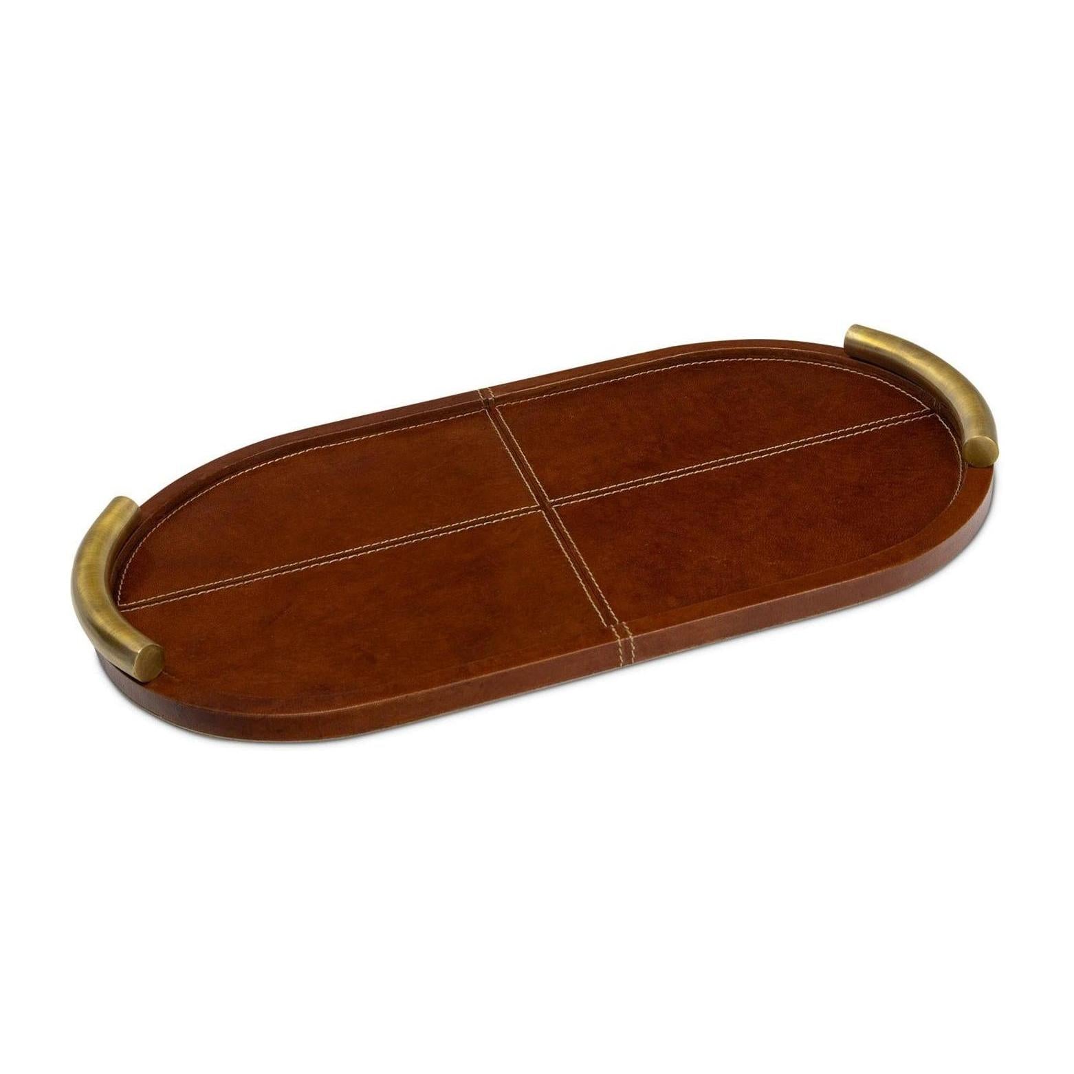 Regina Andrew Hayes Oval Leather Tray