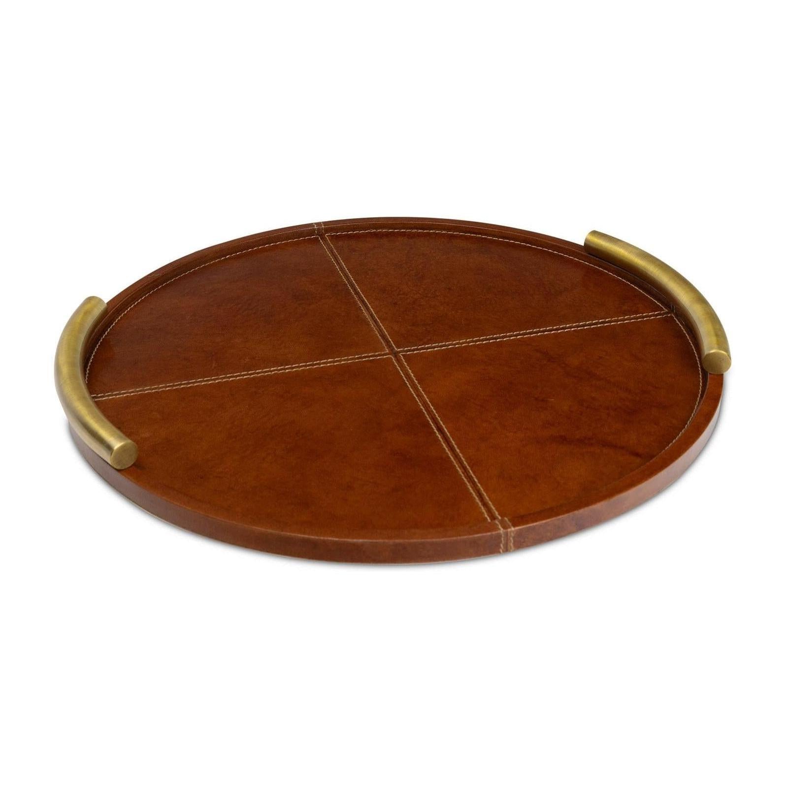 Regina Andrew Hayes Round Leather Tray
