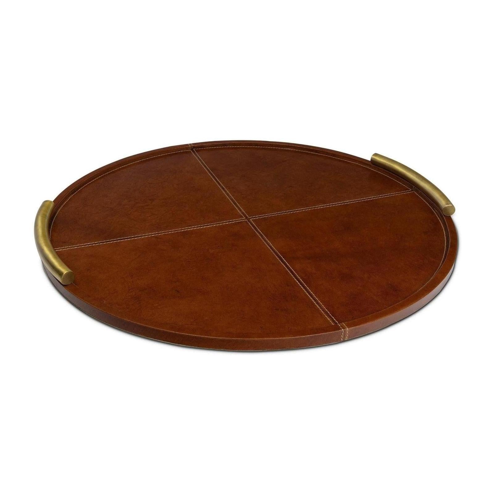 Regina Andrew Hayes Round Leather Tray