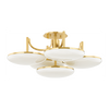 Hudson Valley Lighting Bregman 5 Light 30.75 inch Aged Brass Semi Flush Ceiling Light