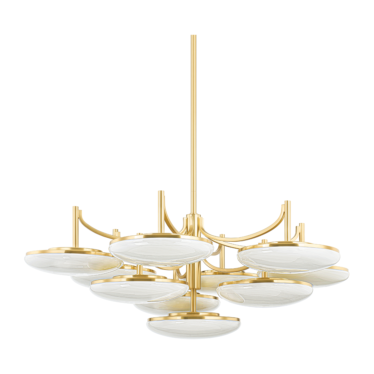 Hudson Valley Lighting Bregman 10 Light 44 inch Aged Brass Chandelier Ceiling Light