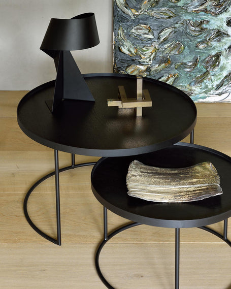 Ethnicraft Tray Round Coffee Table Set