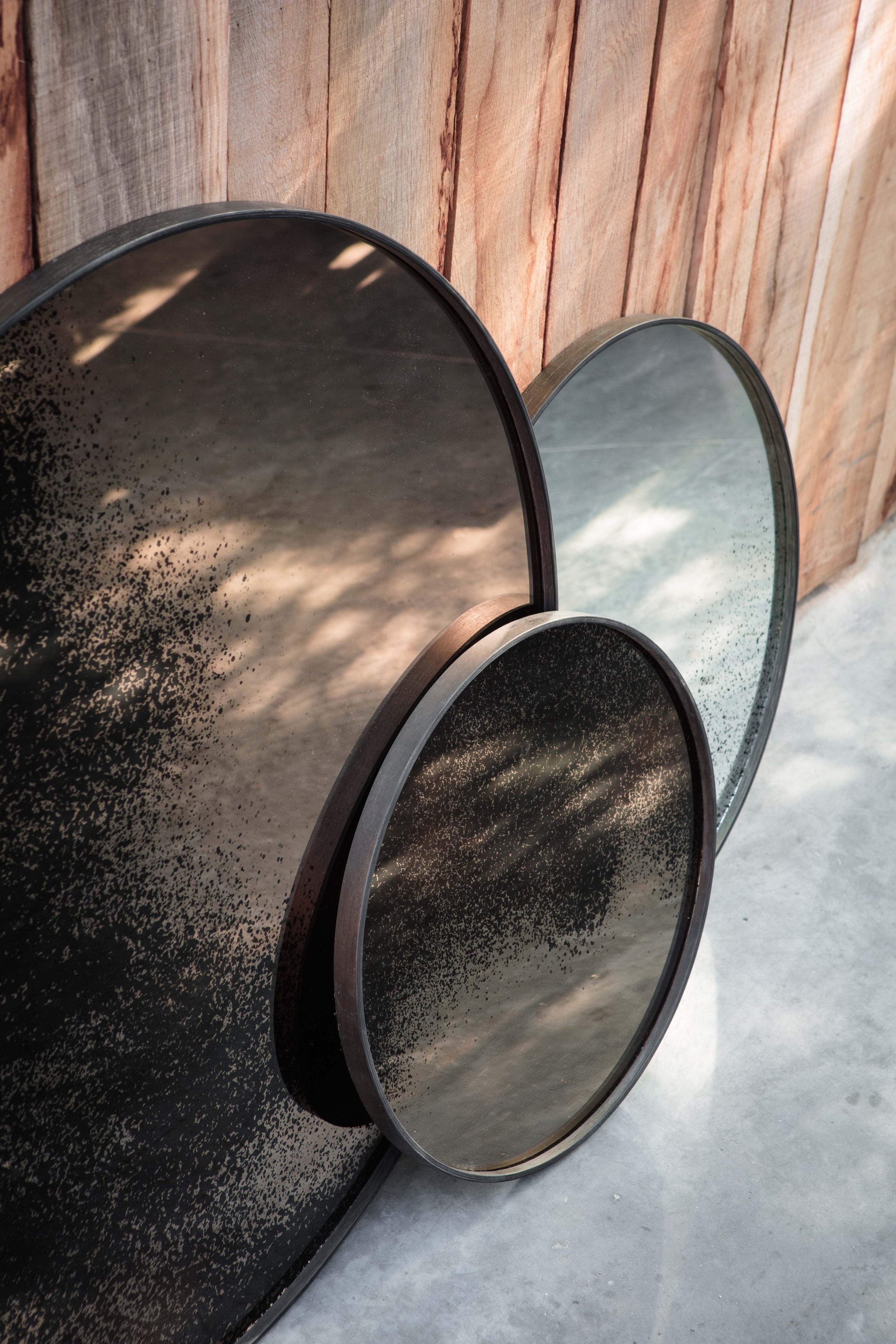 Ethnicraft Aged Round Wall Mirror