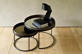 Ethnicraft Tray Round Coffee Table Set