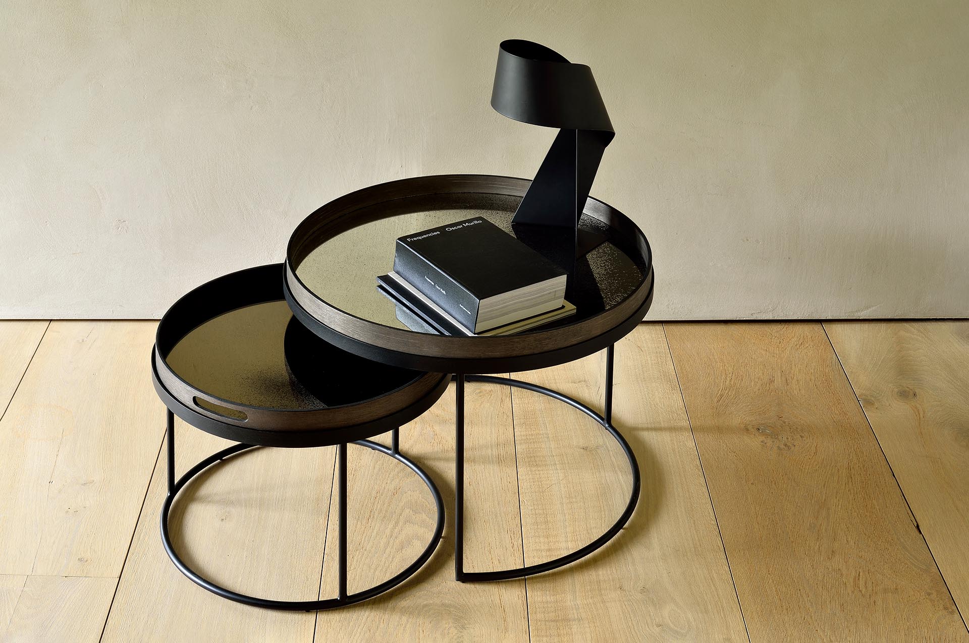 Ethnicraft Tray Round Coffee Table Set