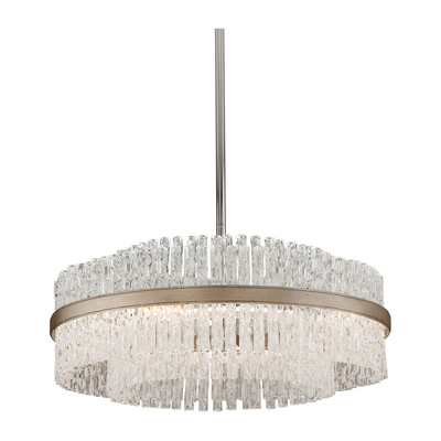 Corbett Chime 8 Light Silver Leaf Polished Stainless Chandelier Ceiling Light