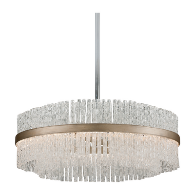 Corbett Chime 12 Light Silver Leaf Polished Stainless Chandelier Ceiling Light