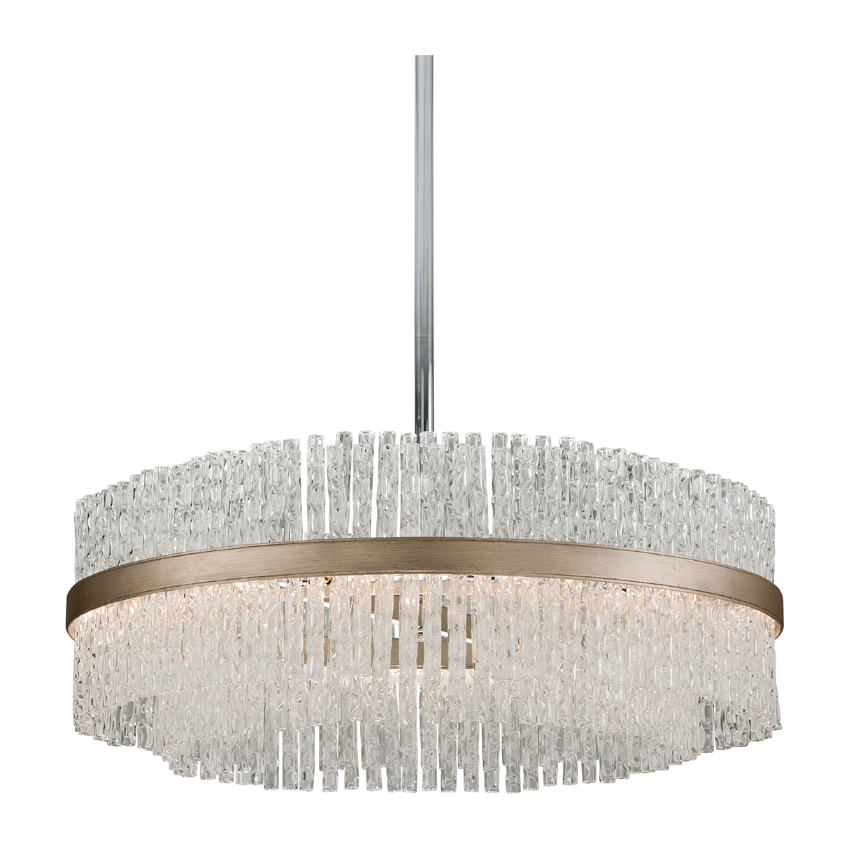 Corbett Chime 12 Light Silver Leaf Polished Stainless Chandelier Ceiling Light