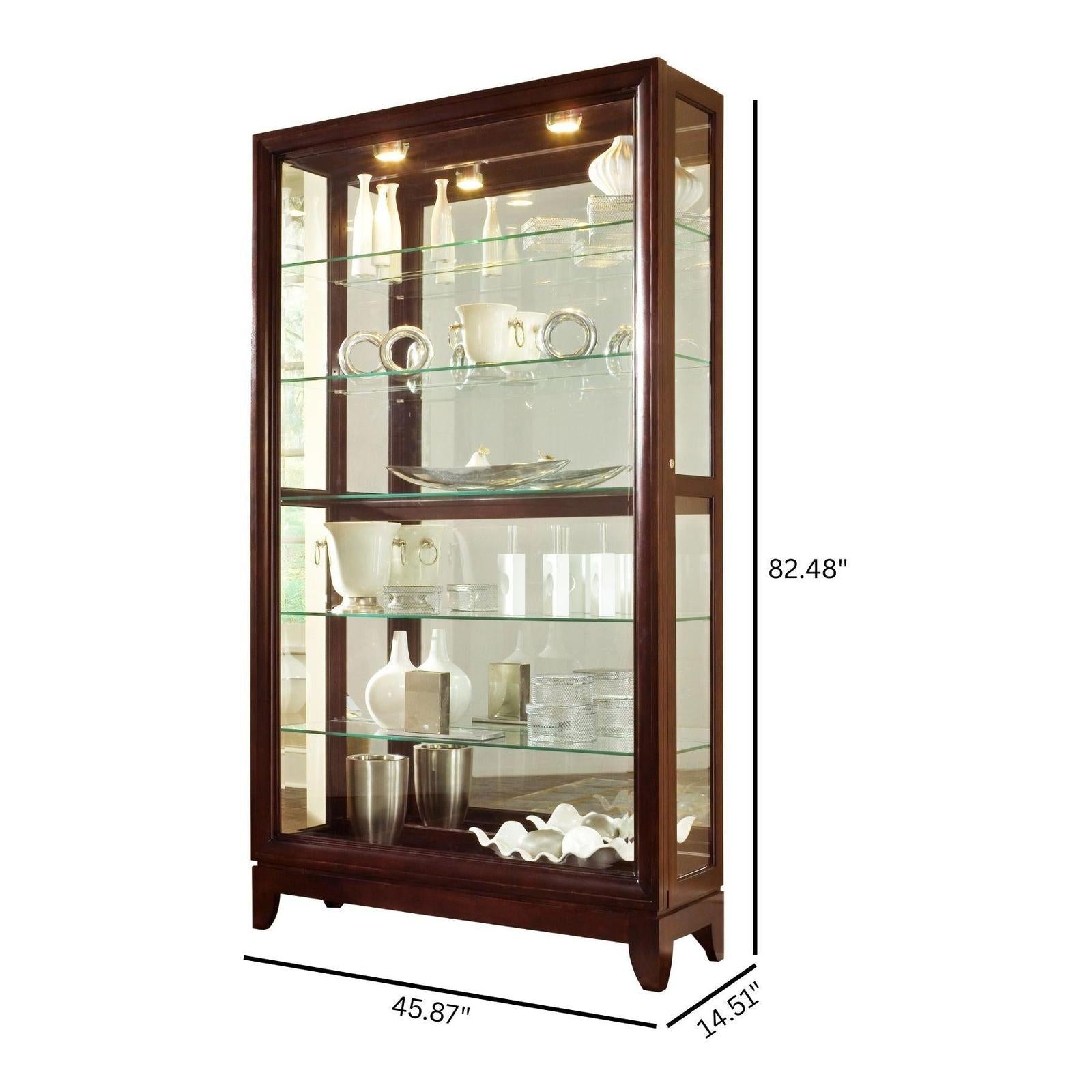 Pulaski Furniture PFC Curios Sliding Door 5 Shelf Curio Cabinet