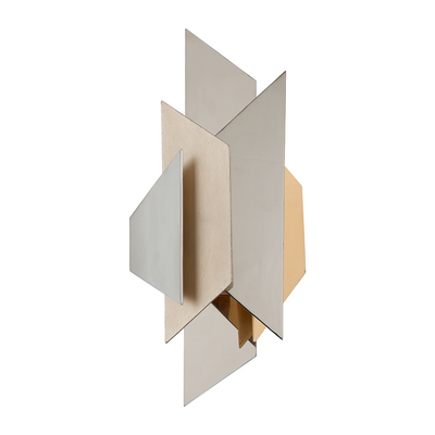 Corbett Modernist 1 Light Polished Stainless with Silver/Gold Leaf Wall Sconce Wall Light Clearance