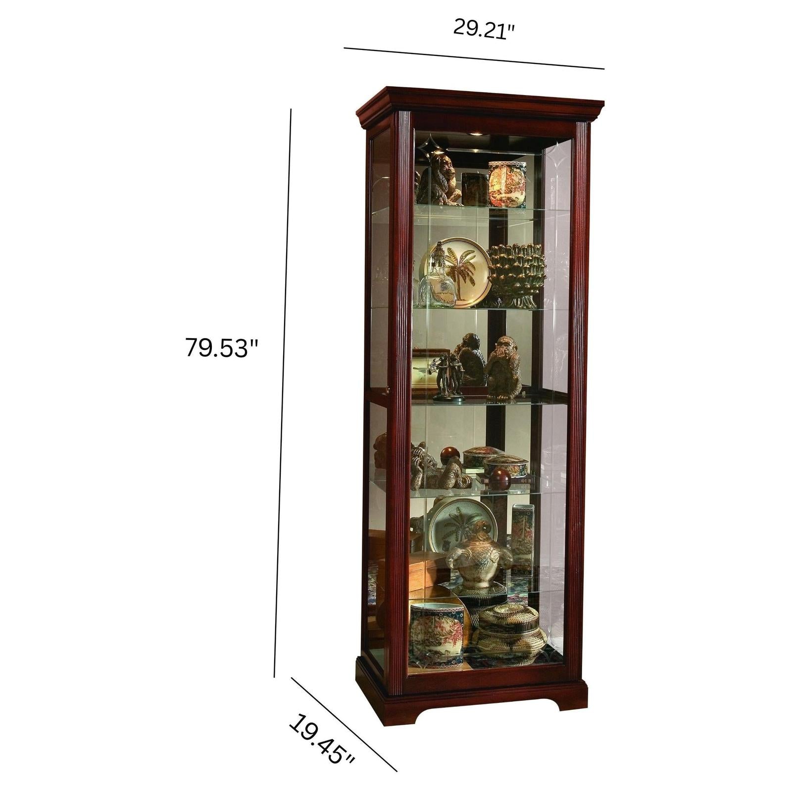 Pulaski Furniture PFC Curios Sliding Door 5 Shelf Curio Cabinet