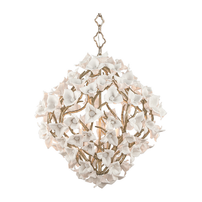 Corbett Lily 6 Light Stria Gold Leaf Chandelier Ceiling Light Clearance