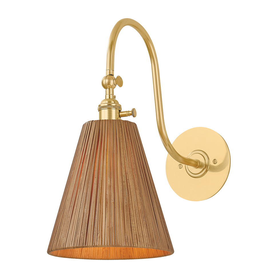Hudson Valley Lighting Ruthin 1 Light Aged Brass Wall Sconce Wall Light