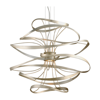 Corbett Calligraphy 2 Light Silver Leaf Chandelier Ceiling Light