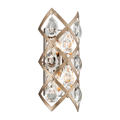 Corbett Tiara 2 Light Stria Gold Leaf/Stainless Steel Wall Sconce Wall Light Clearance