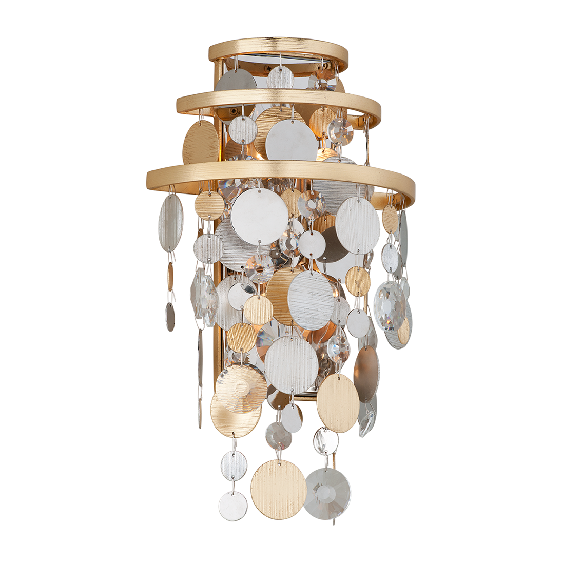 Corbett Ambrosia 2 Light Gold Silver Leaf and Stainless Wall Sconce Wall Light DSC