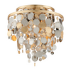 Corbett Ambrosia 3 Light Silver and Gold Leaf with Stainless Flush Mount Ceiling Light