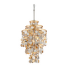 Corbett Ambrosia 5 Light Gold Silver Leaf and Stainless Chandelier Ceiling Light