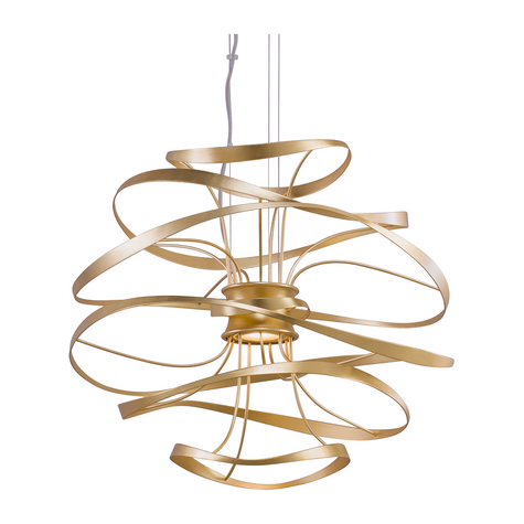 Corbett Calligraphy 2 Light 26 inch Gold Leaf with Polished Stainless Chandelier Ceiling Light