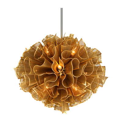 Corbett Pulse 12 Light Gold Leaf Chandelier Ceiling Light