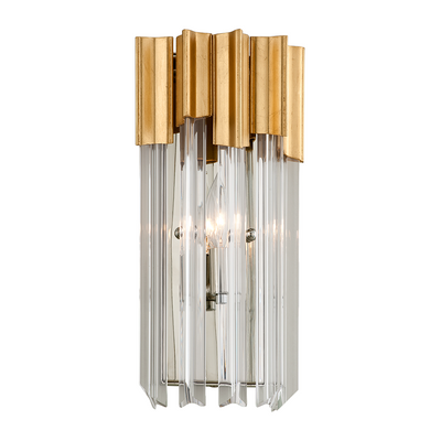 Corbett Charisma 1 Light Gold Leaf with Polished Stainless Wall Sconce Wall Light Clearance