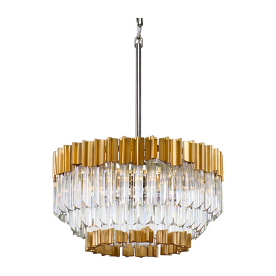 Corbett Charisma 5 Light Gold Leaf with Polished Stainless Chandelier Ceiling Light Clearance
