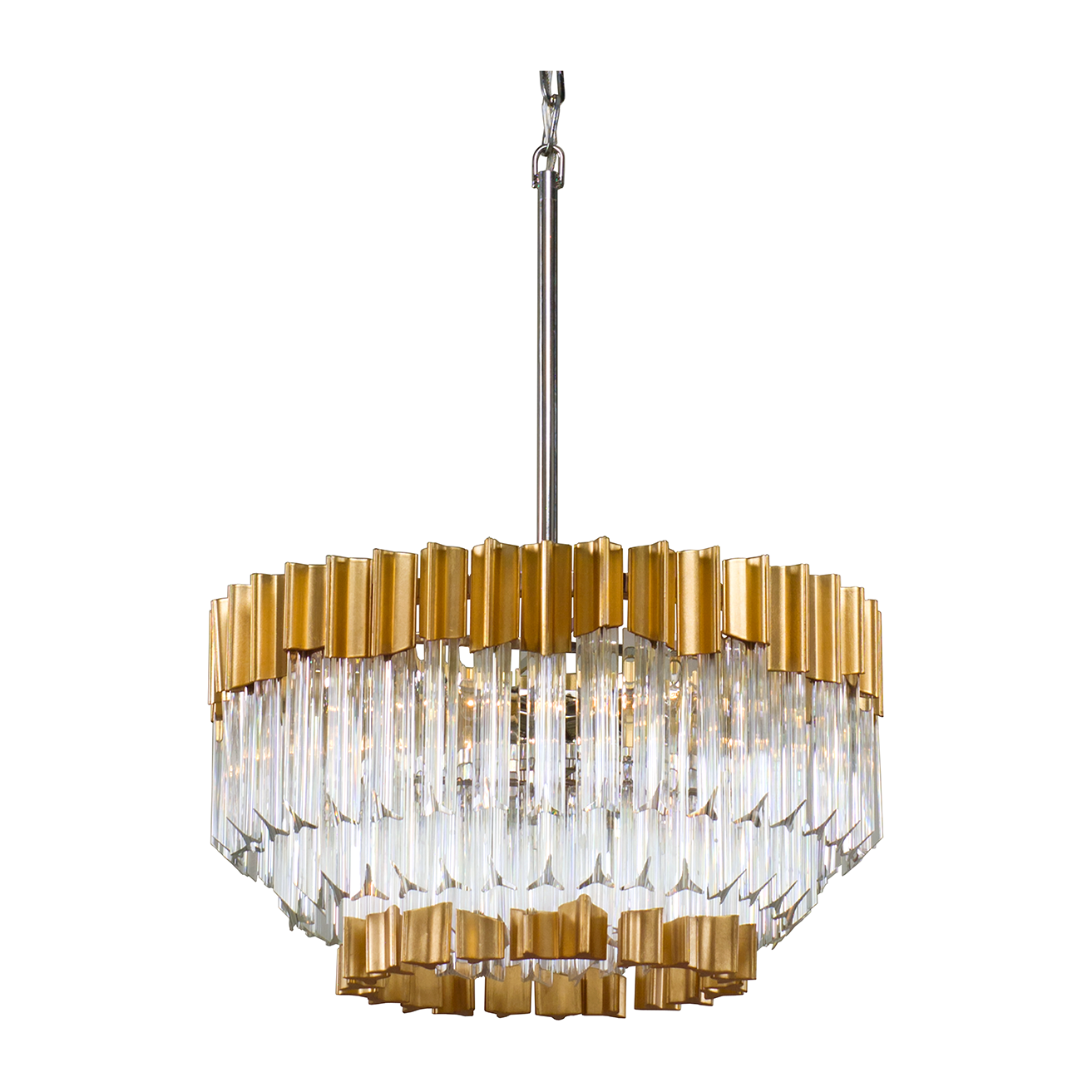 Corbett Charisma 5 Light Gold Leaf with Polished Stainless Chandelier Ceiling Light Clearance