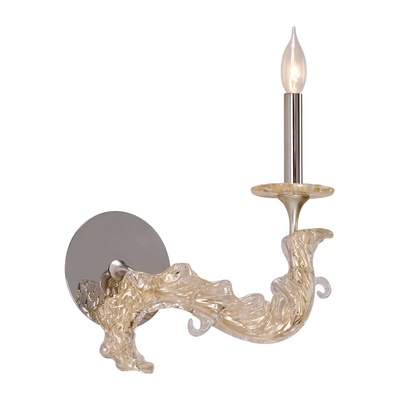 Corbett Cielo 1 Light Silver Leaf Wall Sconce Wall Light Clearance