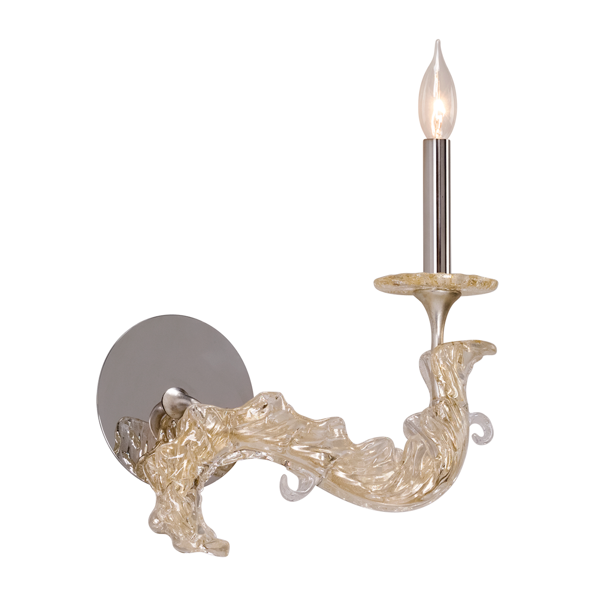 Corbett Cielo 1 Light Silver Leaf Wall Sconce Wall Light Clearance