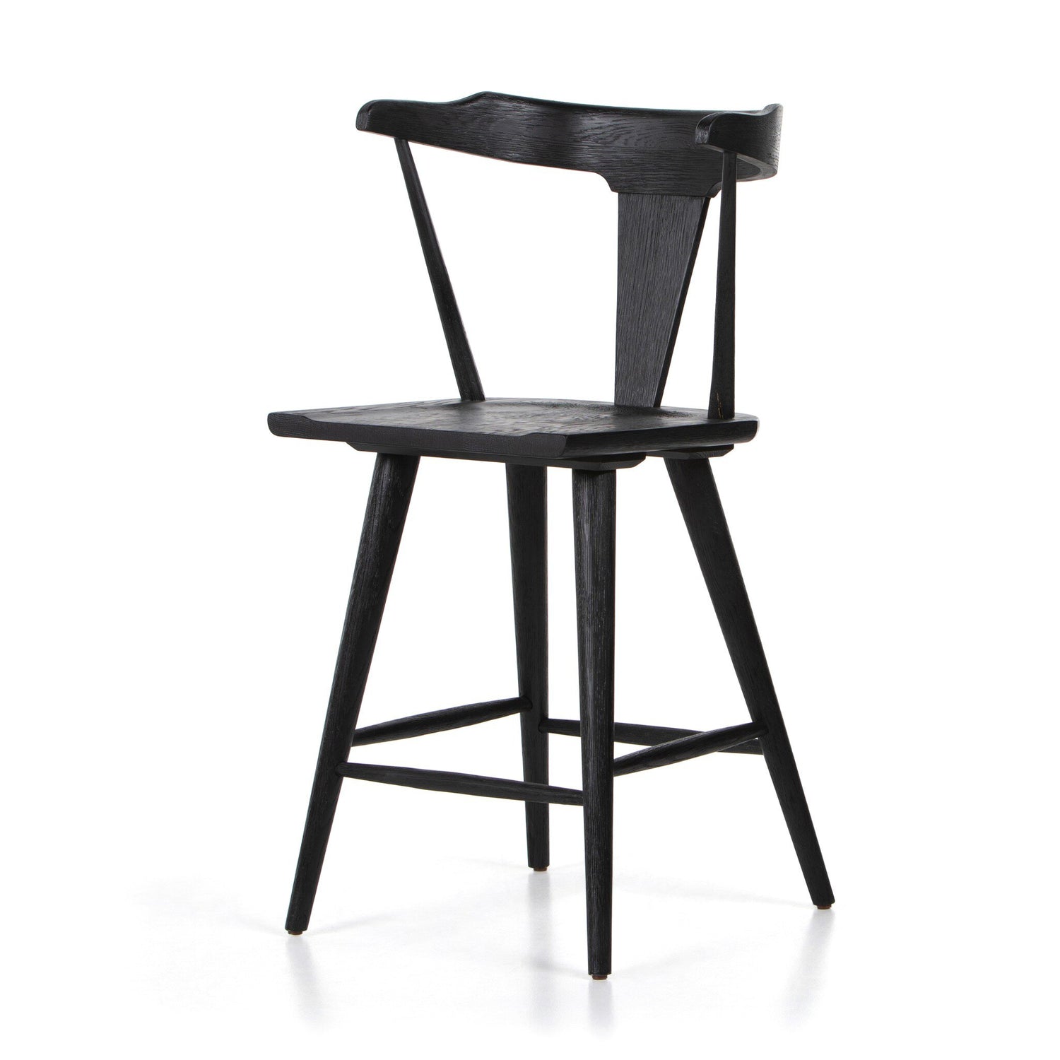 Four Hands Ripley Bar + Counter Stool Black Oak