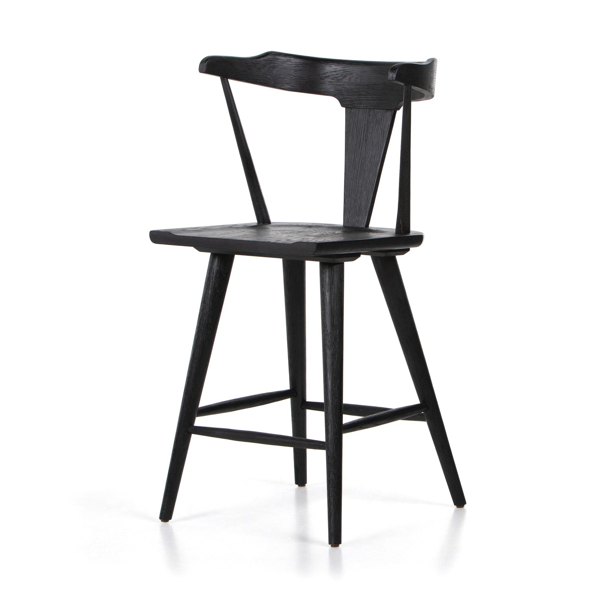 Four Hands Ripley Bar + Counter Stool Black Oak