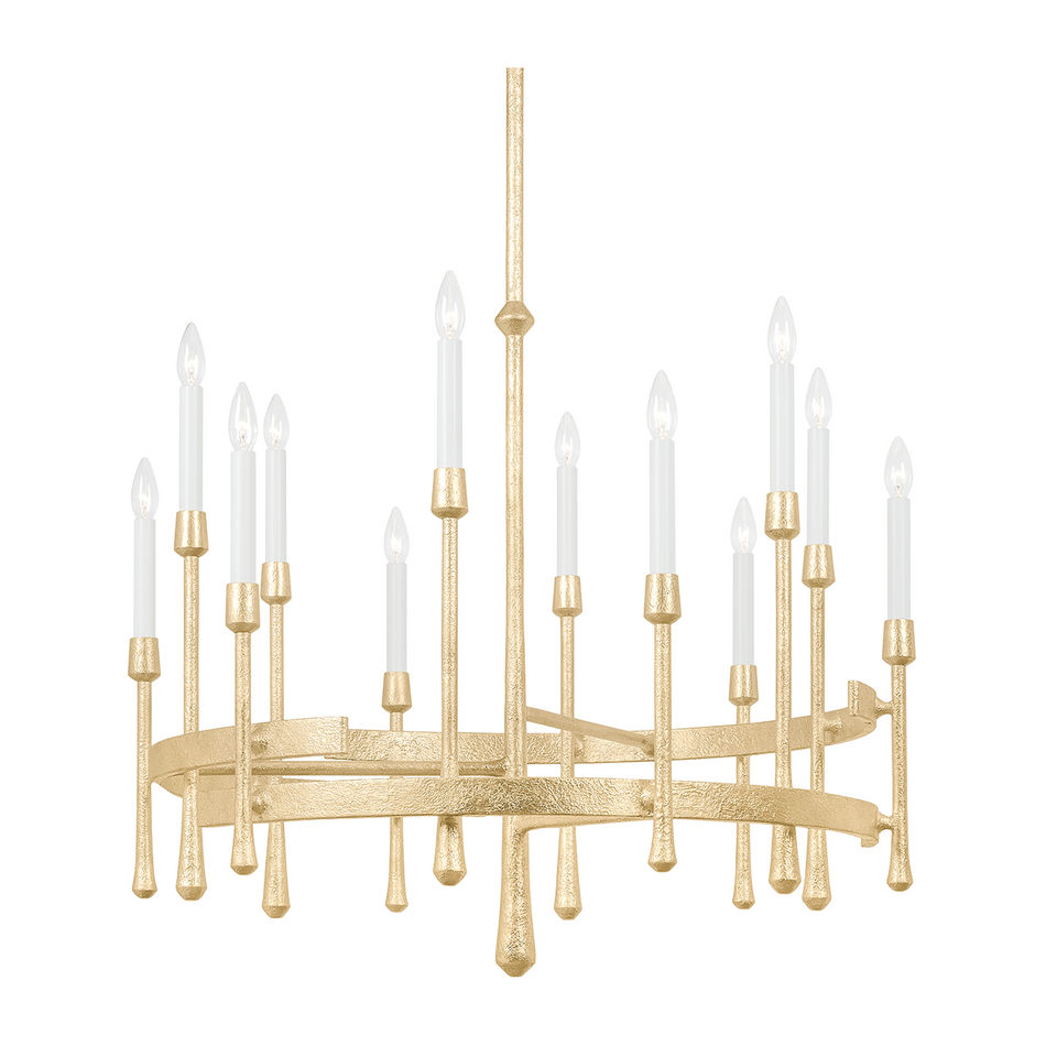 Hudson Valley Lighting Hathaway 12 Light 32.25 inch Vintage Gold Leaf Chandelier Ceiling Light