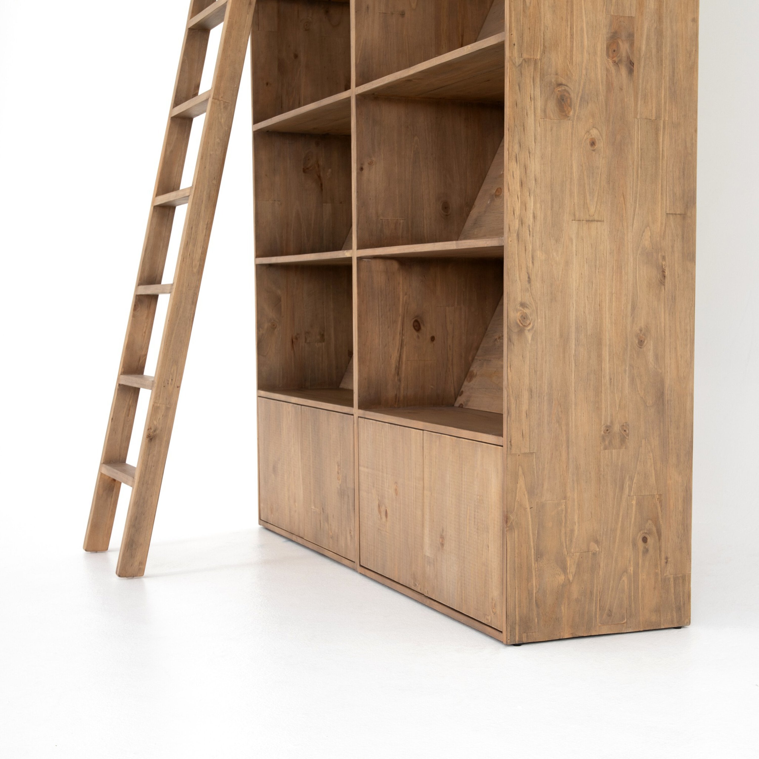 Four Hands Bane Double Bookshelf with Ladder