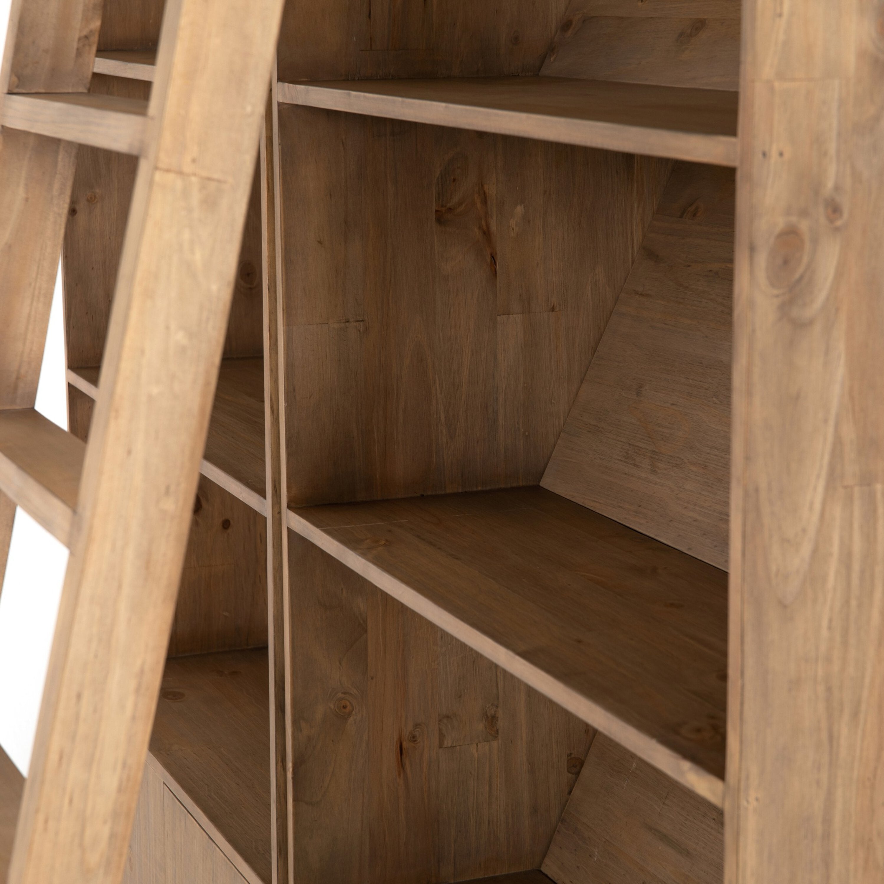 Four Hands Bane Double Bookshelf with Ladder