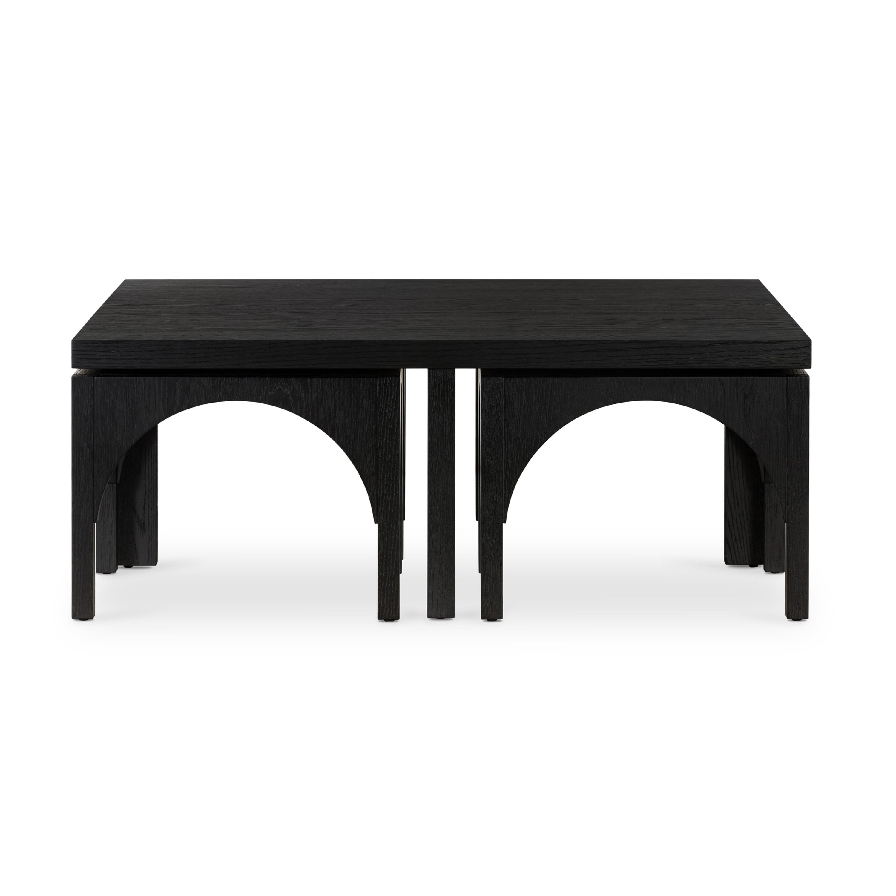 Four Hands Amara Coffee Table with Nesting Arch Seats